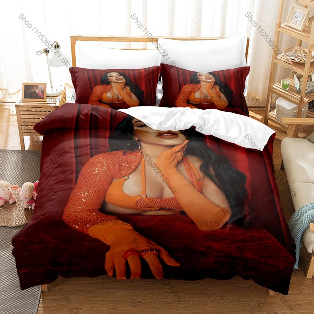 Mexican Latin Pop Singer Kenia OS K23 Studio Album Futuristic Cyber Cover Collage Bedding Set 1 Duvet Cover + 2 Pillowcases