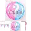 Elegant Baby Gender Reveal Party Decoration Boy Or Girl Disposable Tableware Set