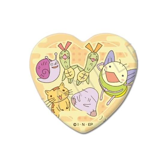 TV Anime Ojarumaru Heart-Shaped Can Badge Design C (Approx. 52mm x 57mm) Tin