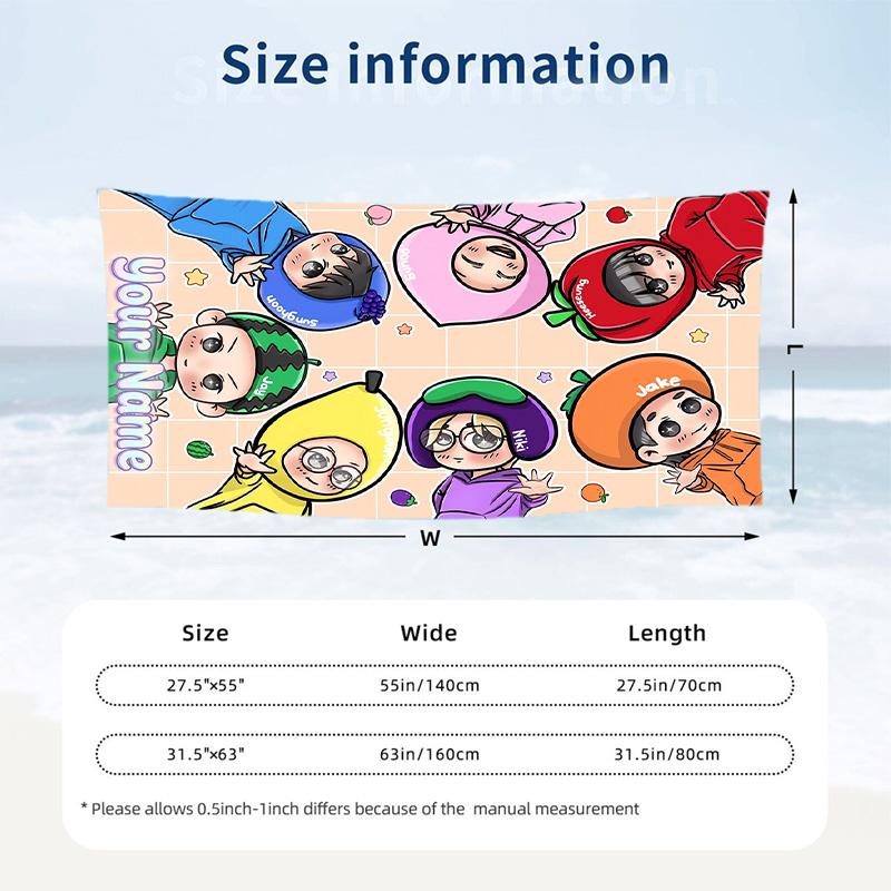 ENHYPEN Beach Towel, Personalized Custom Name Text, Quick Dry Large Absorbent Towel For Beach Pool