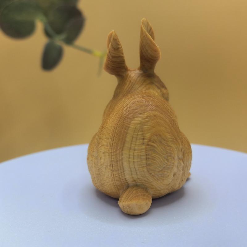 Cute wooden carving Zodiac rabbit tabletop decoration Home decoration student gift for classmates Christmas GIFs