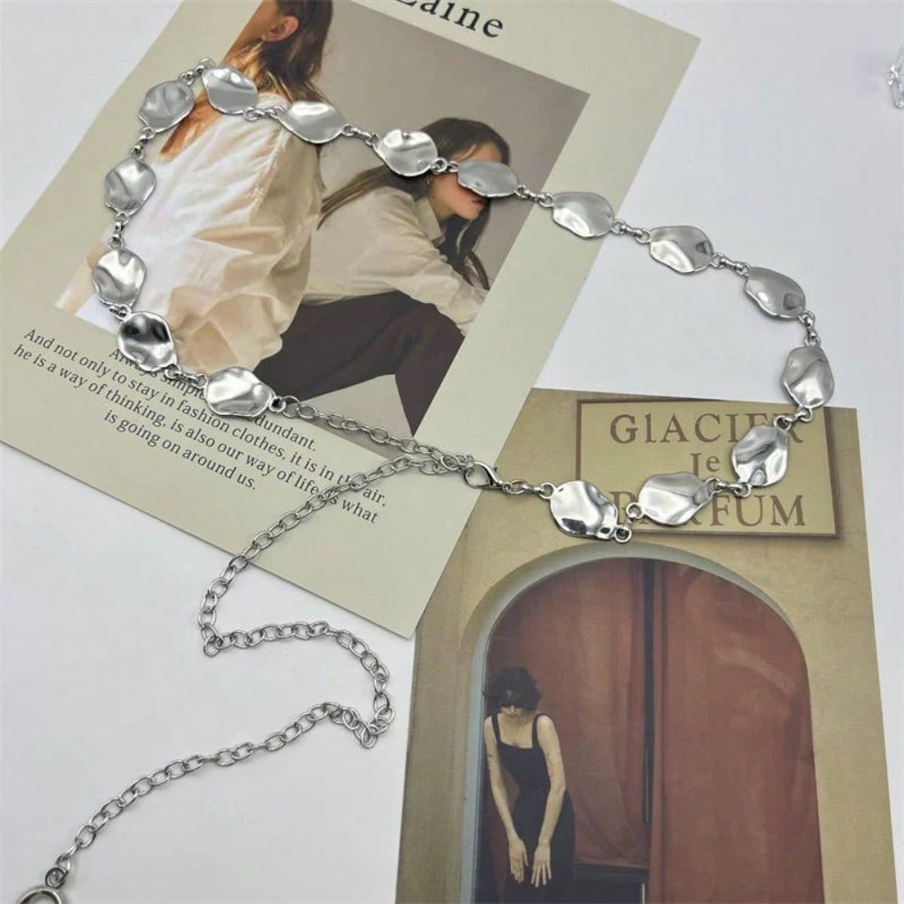 Simple Style Waist Chain Accessories Women's Special-Shaped Sequined Chain Decorative Dress Shirt Trouser Chain Belt