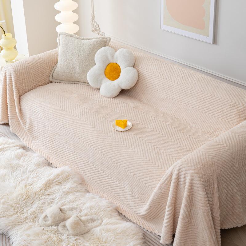 Nordic Style Sofa Towel Simple Sofa Towel Anti Slip Dustproof Universal Sofa Cover Thickening Shu Velveteen Couch Towel Blanket