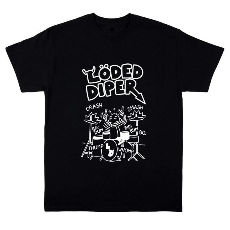 

Rock Punk Tops LODED DIAPER Print Crew Neck Short Sleeve Vintage Y2k Fashion Tshirt Casual Loose Streetwear Fans Gift Unisex 4XL