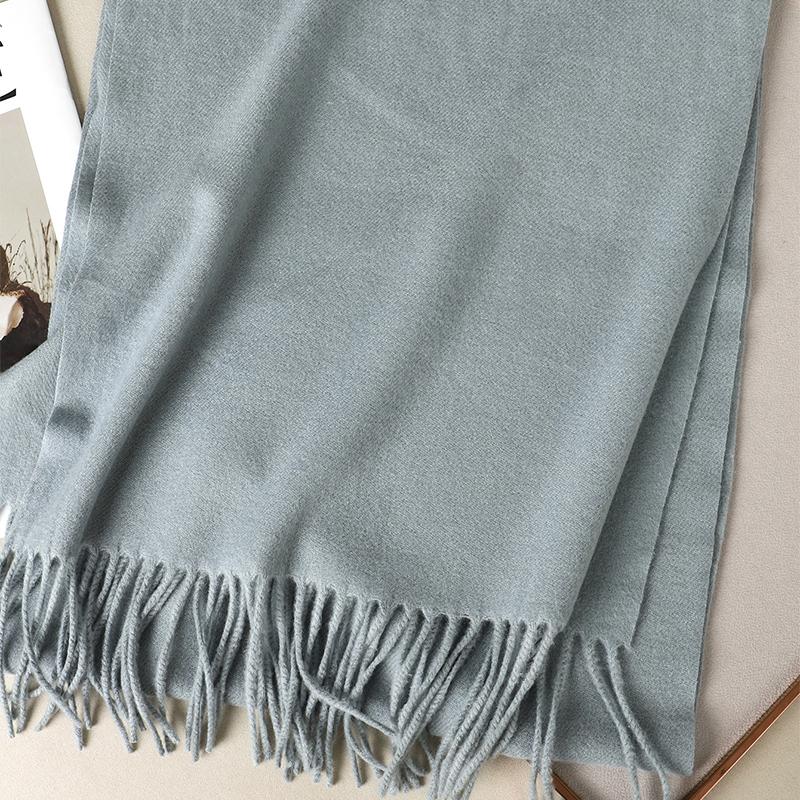 Kaffee Schal für Damen Lange Warme Kaschmirschals Winter Hijab Einfarbig Damen Stola Wickel Weiblich Pashmina Bandana Kopftücher