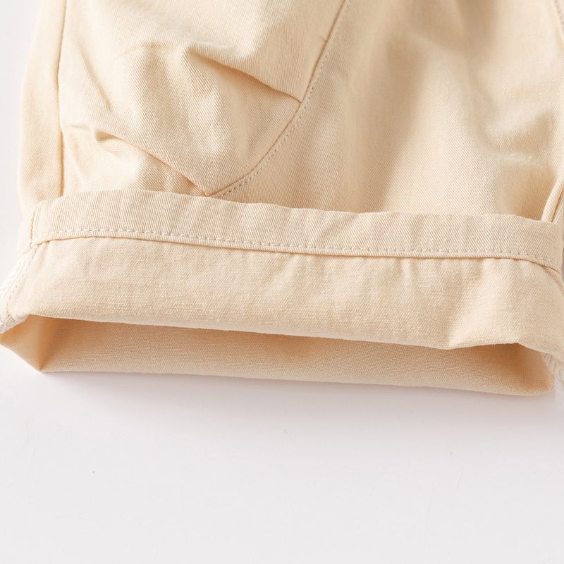 Color Five-Point Shorts, Summer Children's Woven Label Shorts, Baby Boys' Casual Mid-Length Pants, Korean Style Mid-Waist Elastic Waistband Pants