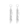 Fashion Shiny Long Tassel Chain Drop Earrings for Women Luxury Silver Color Metal Irregular Earrings Wedding Jewelry Accessories