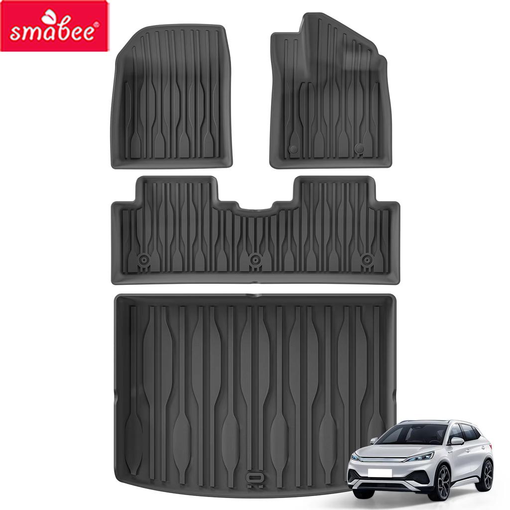 Smabee for BYD ATTO3 ATTO 3 YUAN PLUS Car Floor Mats Cargo Liner Trunk Pad TPE 3D Foot Mat OdorlTess Tray Protection Accessories