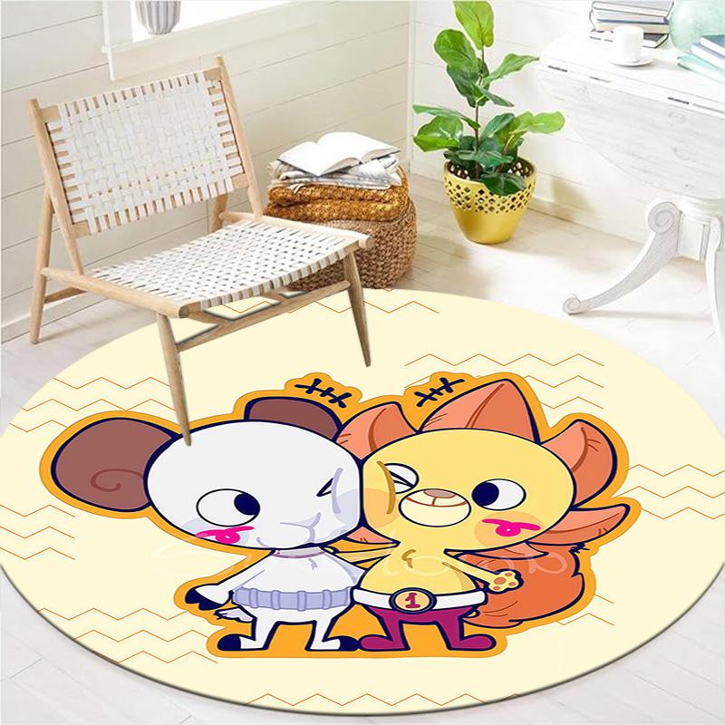 One Piece Jolly Roger Logo Round Area Rug Carpet Rug For Living Room Bedroom Sofa Playroom Decor Nonslip Floor Mat