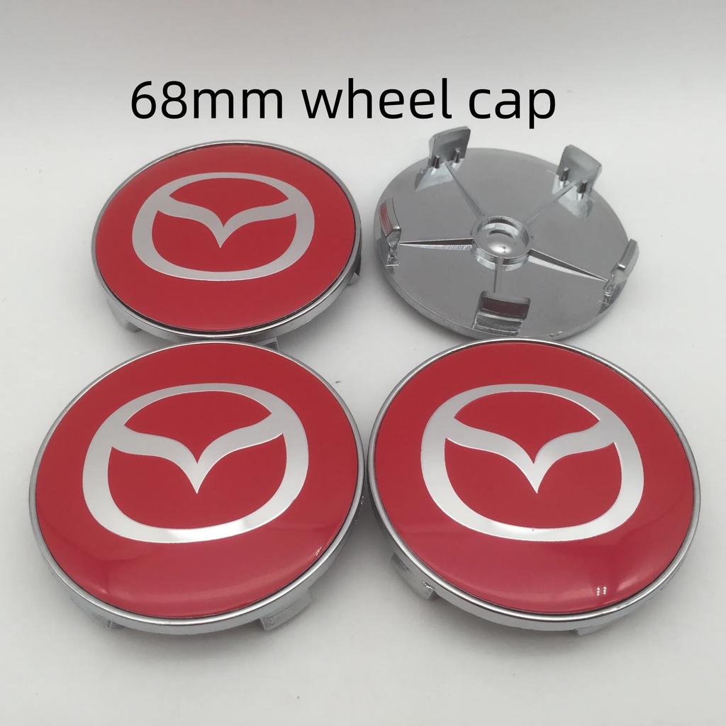 2025 Hot 4pcs 3D for Mazda 56mm 60mm 68mm Car emblem Wheel hub Center Cap Badge covers sticker Decal styling auto Accessories