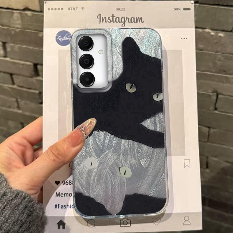 

Милый чехол с котиком для Samsung A56 A16 A17 S25 FE Xiaomi Redmi Note 14 13 Pro 14C A5 Huawei Honor 400 200 Lite Pro iPhone 16 Pro Max Противоударный чехол Samsung S25 FE розовый