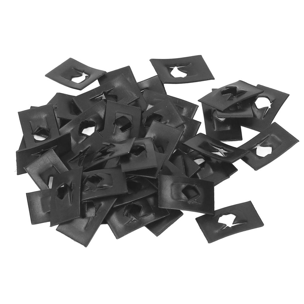 50Pcs Carbon Steel Plate Spring Nut M4 Reed Unilateral Clip Auto Performance Parts
