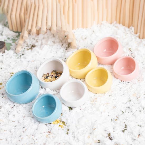 Ceramic Hamster Food Bowl Small Animals Feeding Drinking Bowl Non-tip Food Dish