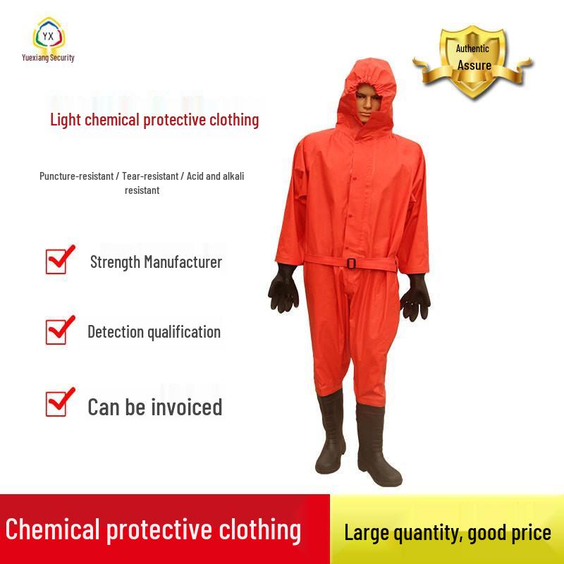 Acid and Alkali Resistant Anti-Static Lightweight Protective Suit S; Brick Red
