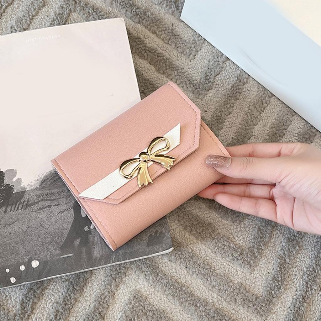 Mehrschlitz-Geldbörse für Damen Mädchen Ausweishülle Clutch Bag Dreifach Kreditkartenhalter Münzfach Kleingeldbörse Tragbar