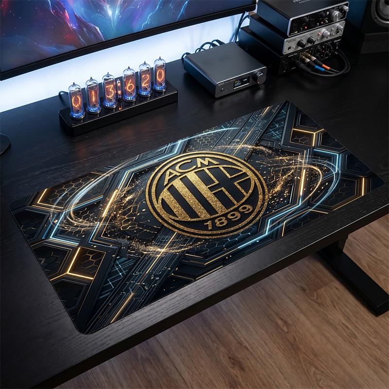 Tappetino per Mouse Grande Stampato AC Milan, Tappetino Morbido in Gomma Antiscivolo per Scrivania da Gioco per Ufficio Laptop Computer Decorazione