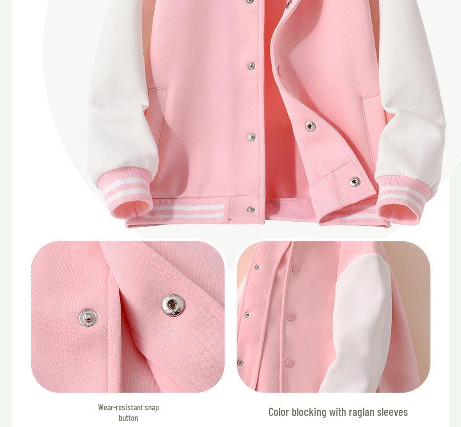 Kids' Color Block Baseball Jacket - Trendy Spring Long Sleeve Cardigan for Boys & Girls 2026.