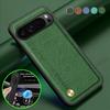For Google Pixel 10 Pro XL Car Magnetic Holder Shockproof Case For Pixel 9 Pro XL 8 Pro 7 A Leather Texture Protective Cover