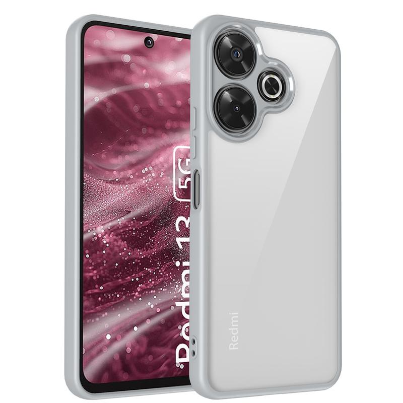 

For Xiaomi Redmi 13 5G Case Plating Bumper Shockproof Clear Back Cover Hard Matte Phone Case for Xiaomi Redmi 13 Redmi13 5G Pc + tpu&Redmi 13 5G серый