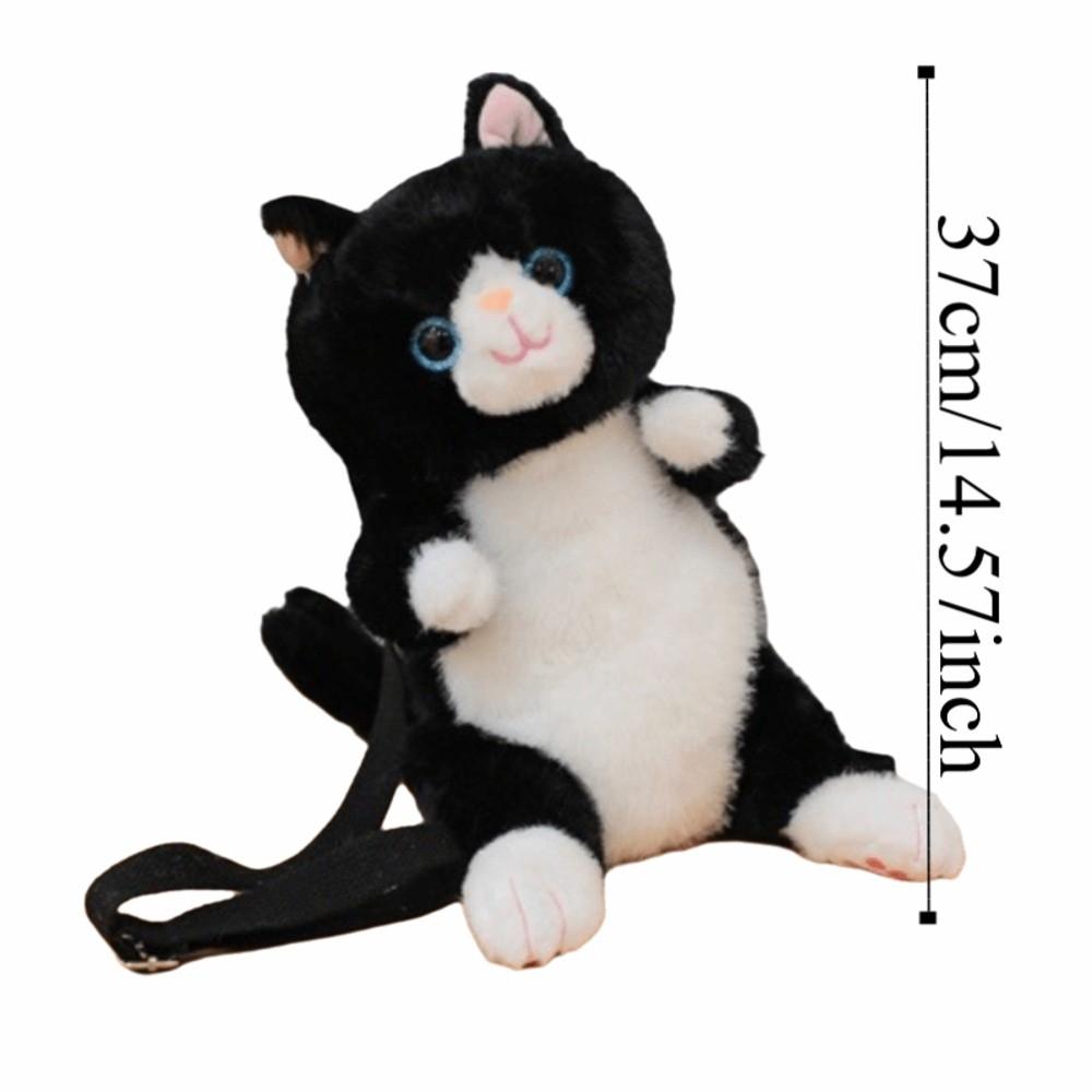 Soft Stuffed Animal Daypack Lovable Simulation Cat Bag Fashion Cat Plush Backpack  Kids