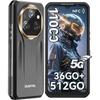 Telephone Portable Incassable 5G OUKITEL WP39 Pro 36+512Go 6.6" FHD+ 11000mAh Smartphone Robuste Android 14 64MP Dual SIM/NFC Noir