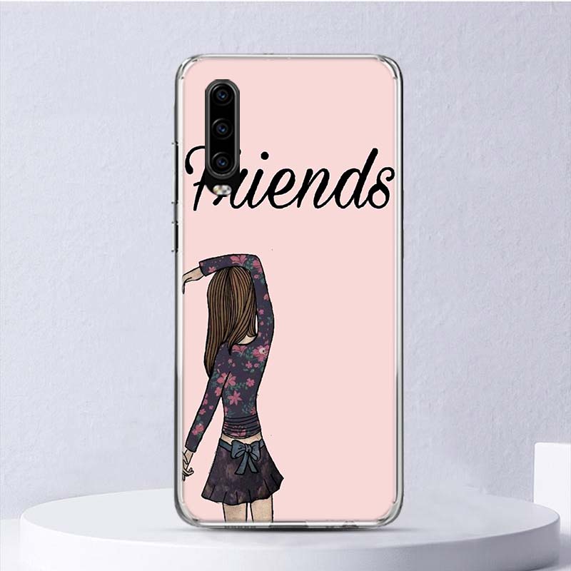 Mädchen Beste Freunde Für Immer BFF Weichen Fall Für Huawei P30 Lite P40 P20 P10 P50 Pro Telefon Abdeckung Mate 20 30 40 10 P30Lite Shell Fund