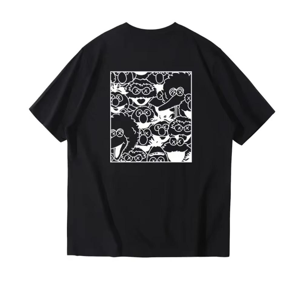 Sommermote Heavyweight Retro menns engelske bokstaver 100 % bomull trykt rundhals Høykvalitets Casual Fitness Street T-skjorte