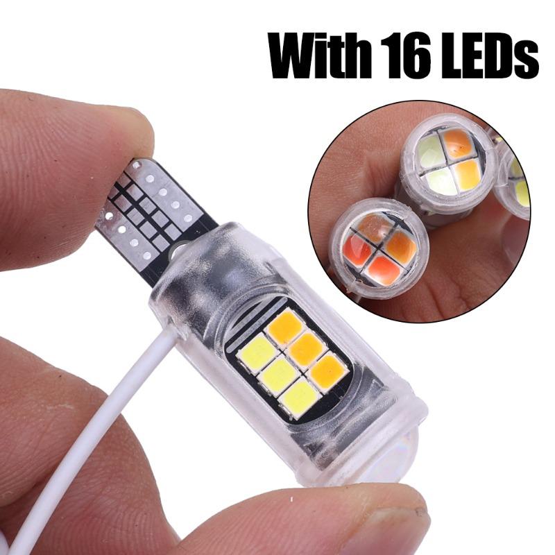 T10/T15 Motorrad-Blinker Motorrad Zweifarbig Hohe Helligkeit Standlicht Motorrad Brems-LED-Birne Rückleuchten