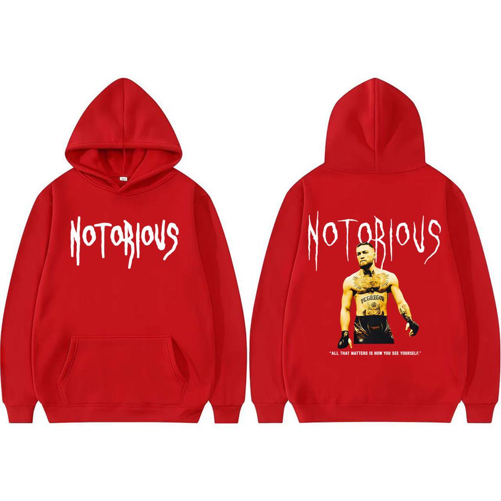 Conor McGregor The Notorious Merch Sweatshirt Erkek Kadın Moda Günlük Polar Kapüşonlu Sweatshirt Retro Kapüşonlu Svetşörtler