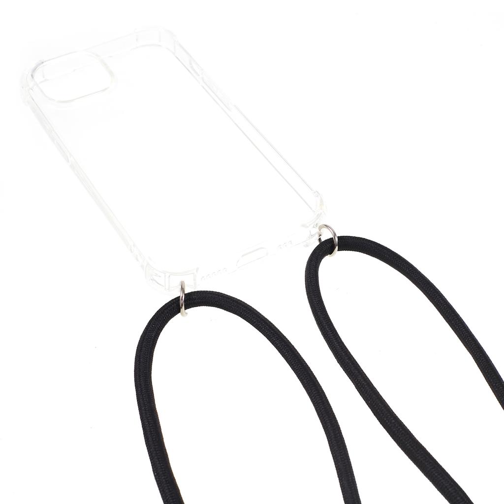 Anti-drop Cover for iPhone 15,Four Corner Shockproof Clear TPU Phone Back Case with Lanyard