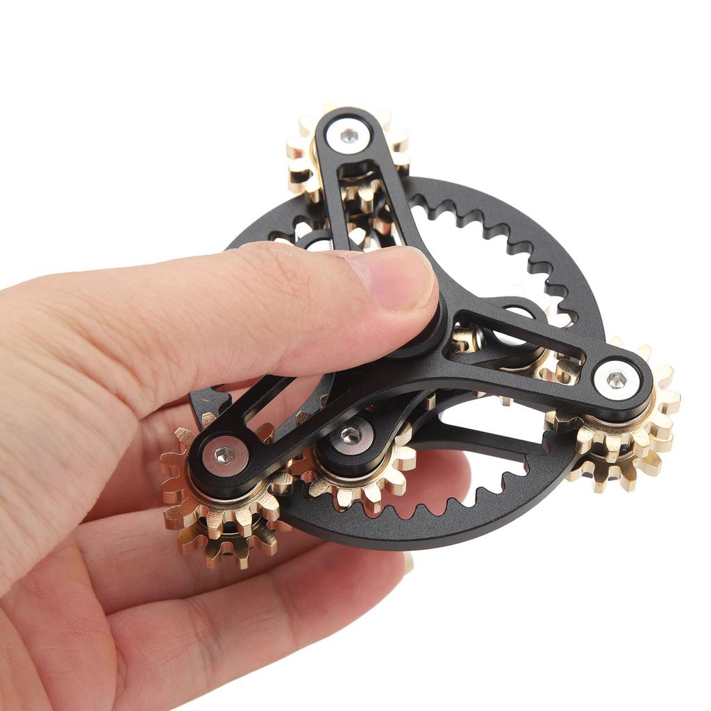 Fingertip Gear Toy 4 Gears Decompression Metal Finger Hand Brass Gear Toy for Stress Relieving
