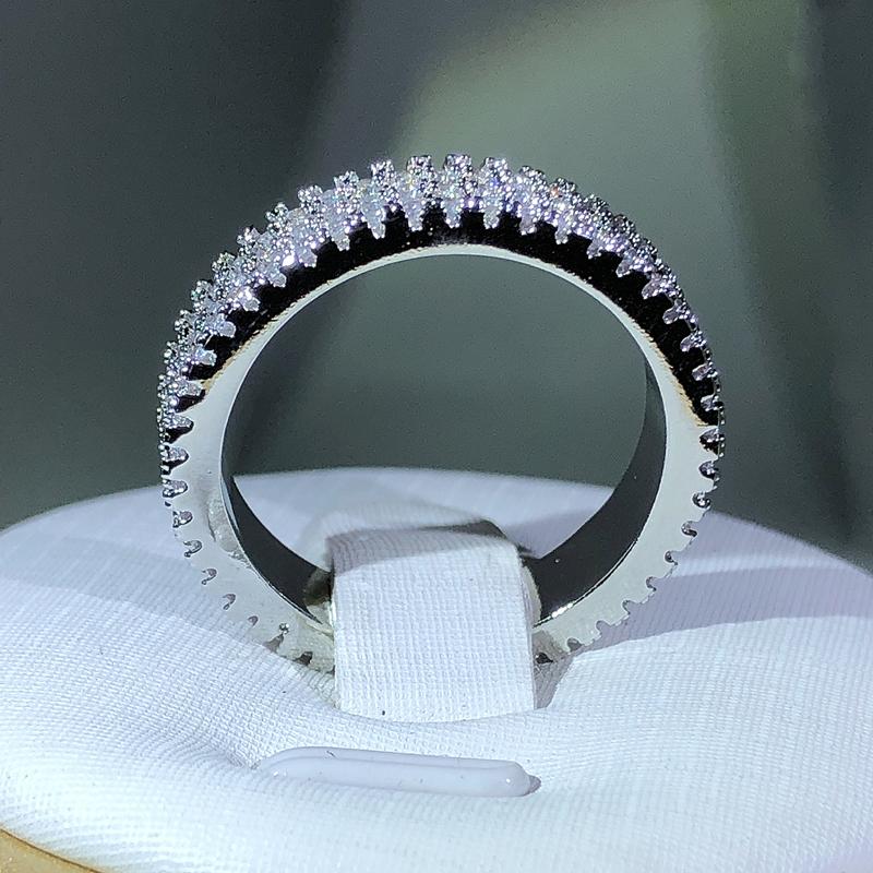Eternity Female Ring  Sterling Copper Micro Pave AAAAA Zircon Cz Wedding Band Rings for Women Bridal Party Jewelry Gift