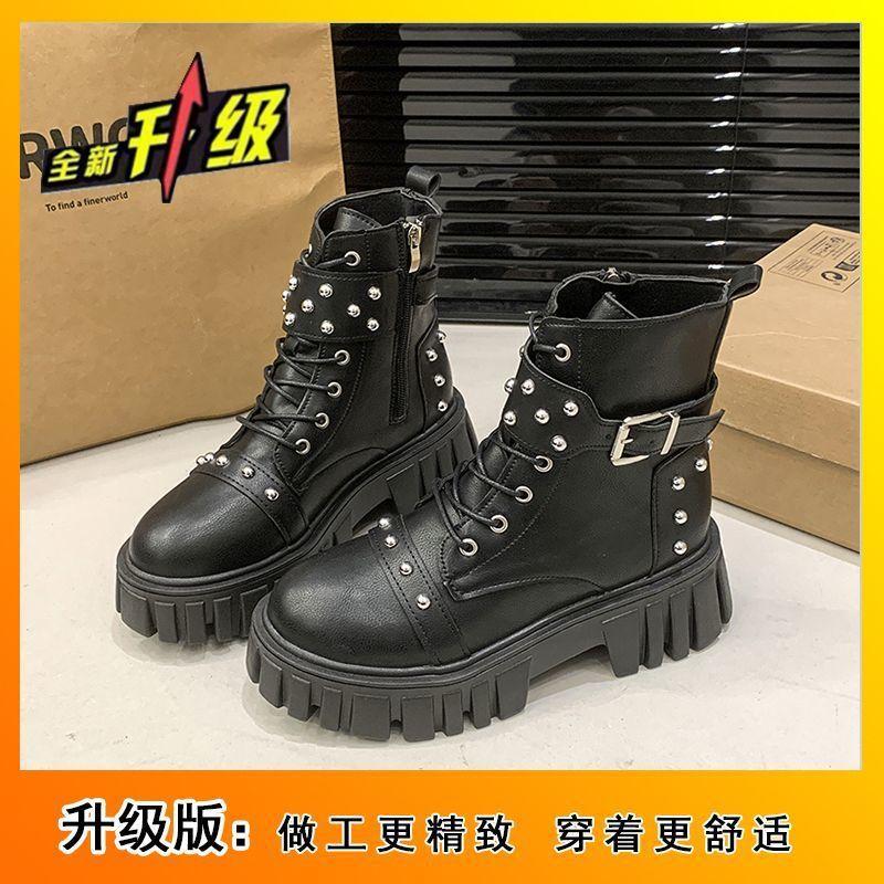 British Style Ins Trendy Versatile Platform Recreational Locomotive Short Boots 2025 Autumn and Winter New Internet Celebrity Thin Martin Boots Women