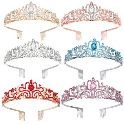 European And American Fashion Alloy Crystal Crown, Bridal Headgear Hair Accessories, Birthday Bachelorette Party Crown Headband