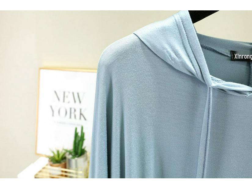 Women's Casual Oversized Modal Long-Sleeve Hooded T-Shirt - Slimming, Thin, Spring Sunscreen Top