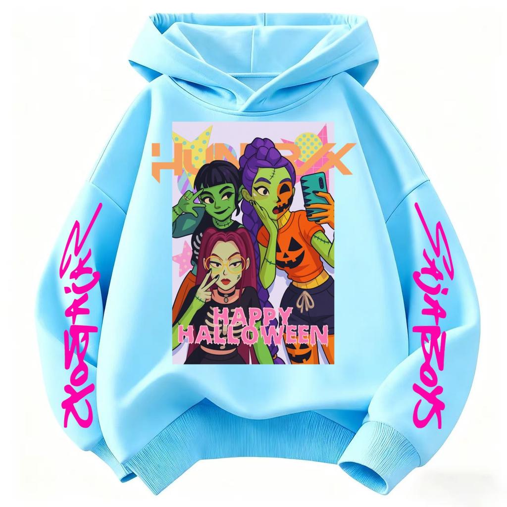 Celebrate 2025 Halloween In K-POP Style: Demon Hunters Cartoon Hoodies for Kids. Super Soft & Cozy, for Both Boys and Girls!