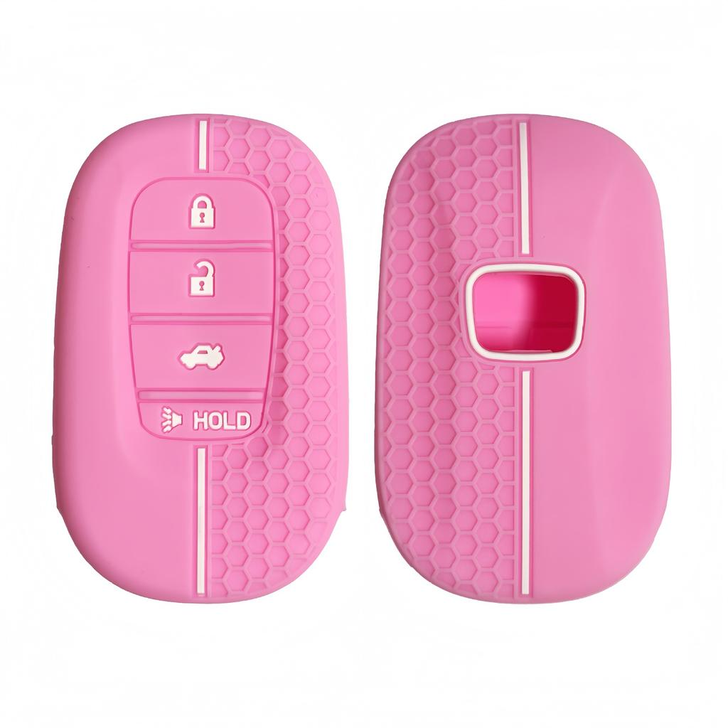 Silicone Rubber Key Fob Cover Compatible With Honda - Accord Civic Cr-V Sport Si Ex Ex-L Touring 4 Buttons Smart Key