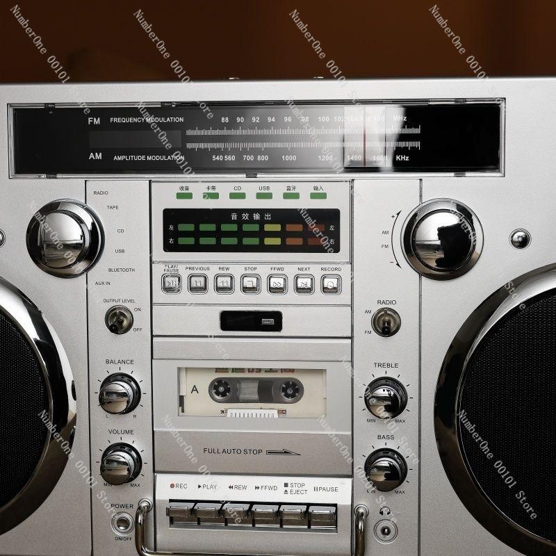 Retro Tape Recorder Radio CD Player Bluetooth Speaker Multi-Function High Power Portable Outdoor Sound System