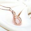 Yihua Korean Style Rose Quartz & Rhodochrosite Women's Clavicle Necklace - Gentle Tones Fashion Pendant.