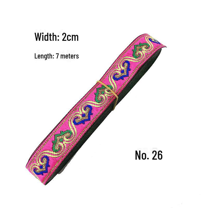 

Этническая жаккардовая тесьма: 2 см Ханьфу DIY аксессуары и домашний декор