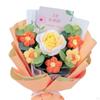 Completed Crochet Flowers Bouquet Artificial Knitted Flower Rose for Home Wedding Decoration
