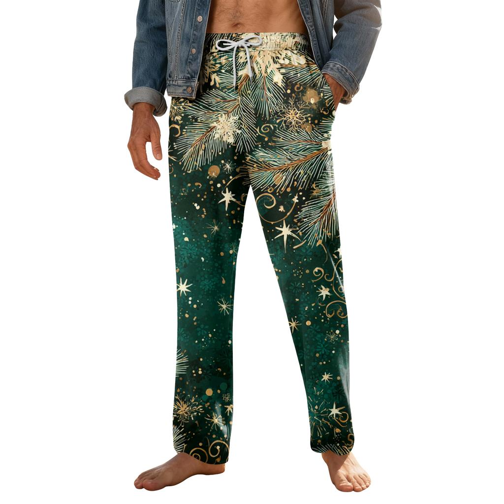 Men's Home Soft Pajama Pants Drawstring With Pockets Casual Sports Pants