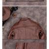 Chinese Size Brown Real Cowhide Hunting Leather Jacket Men Genuine Leather Coat Winter Pockets Jackets