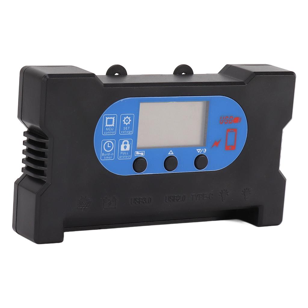 Solar Charge Controller Auto Recognition Fast Charging Solar Panel Battery Charge Regulator with Dual USB Type C Port