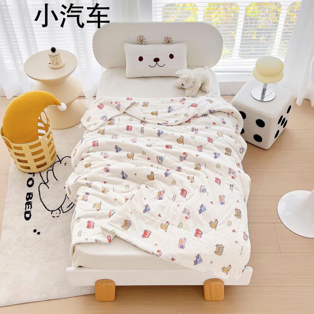 2024 New Children's Summer Quilt Knitted Cotton Summer Quilt Kindergarten Duvet Ice Cream Summer Quilt Airable Cover