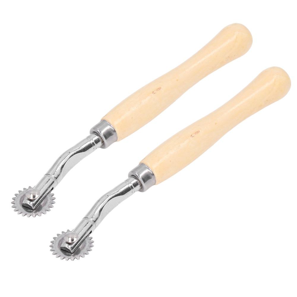 2PCS Smooth Rolling Design Tracing Wheel Tool Perforator Tool DIY Sewing Tracing Wheel For Leather