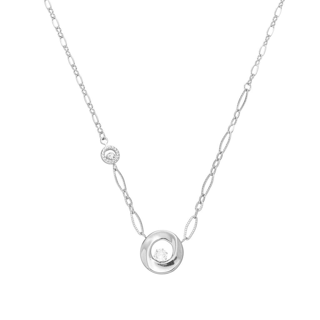 European Retro Zircon Stainless Steel Necklace: High-End Cross-Border Clavicle Chain