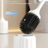 Electric Toilet Cleaner with Long Non-Slip Handle Toilet Brush and Holder Set Silicone Toilet Brush Brushes Bathroom Accessories