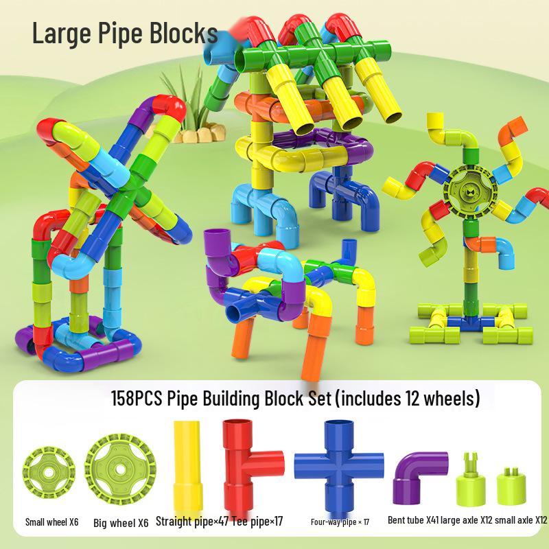 Interlocking Water Pipe Building Blocks for Early Education - DIY Educational Toys for Kids