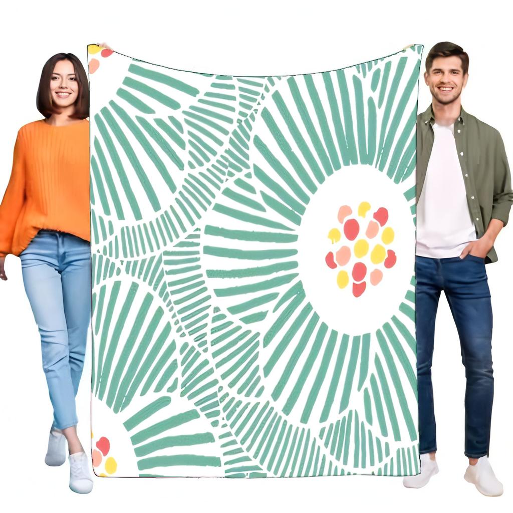Floral Pattern Blanket Cozy Soft Throw for Bed and Sofa Lightweight Decorative Warm Gift for Home, Perfect for Fall/Winter Use